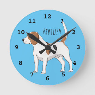 Beagle dog cartoon illustration  round clock