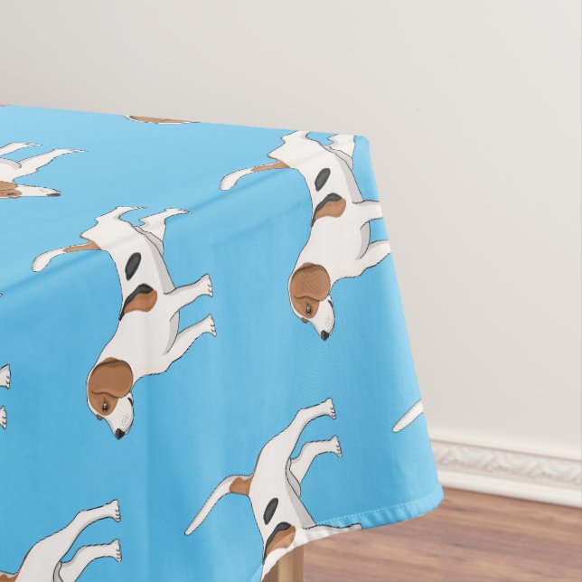 Beagle dog cartoon illustration  tablecloth (In Situ)