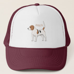 Beagle dog cartoon illustration trucker hat