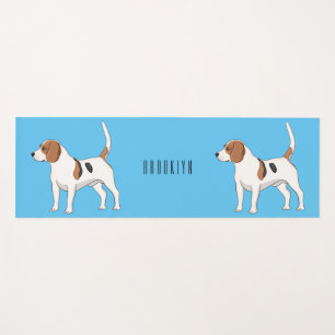 Beagle dog cartoon illustration yoga mat