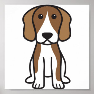 Beagle Dog Cartoon Poster