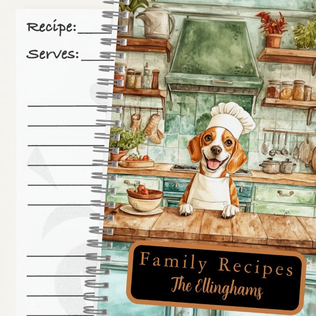 Beagle Dog Chef Spiral Recipe Book (Creator Uploaded)