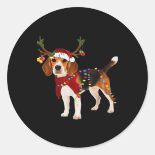 beagle dog christmas Classic T-Shirt Classic Round Sticker