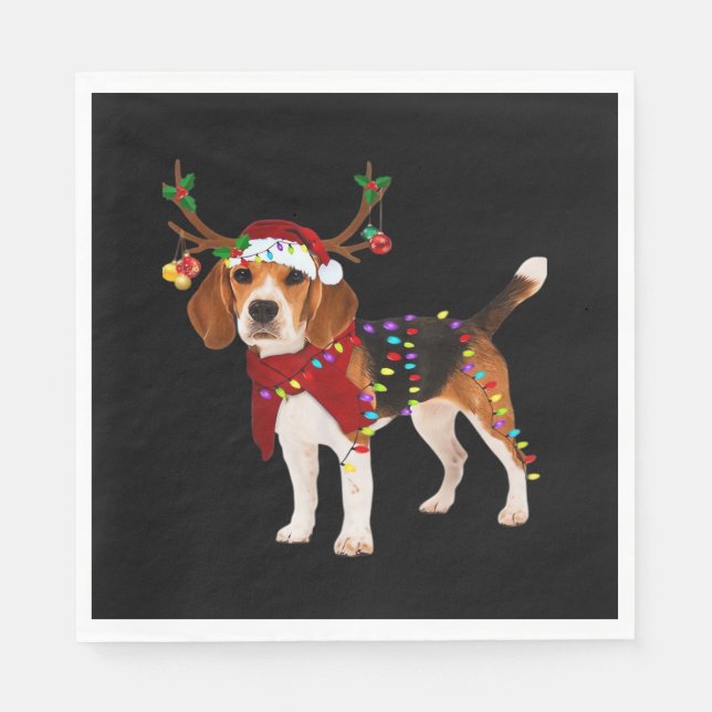 beagle dog christmas Classic T-Shirt Napkin (Front)
