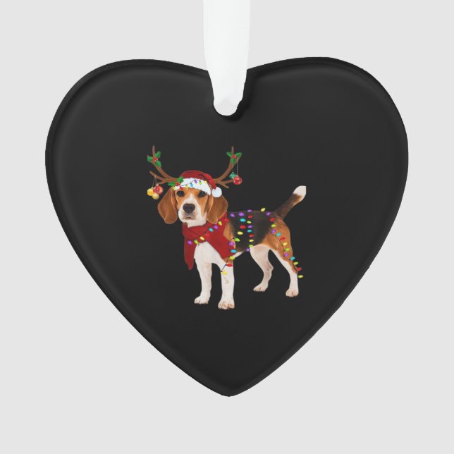 beagle dog christmas Classic T-Shirt Ornament (Front)