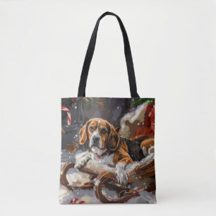 Beagle Dog Christmas Festive Tote Bag