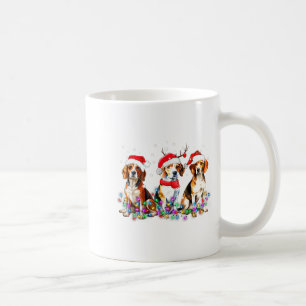 Beagle Dog Christmas Lights Cute Pet Matching Fami Coffee Mug
