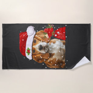 Beagle Dog Christmas T Shirt Christmas Dog Essenti Beach Towel
