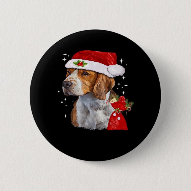 Beagle Dog Christmas T Shirt Dog Family Christmas  6 Cm Round Badge (Front)