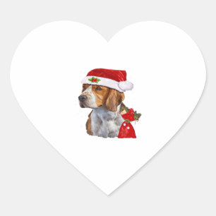 Beagle Dog Christmas T Shirt Dog Family Christmas  Heart Sticker