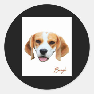 Beagle Dog Colour Portrait Classic Round Sticker