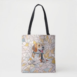 Beagle dog - Colourful Mosaic art Tote Bag