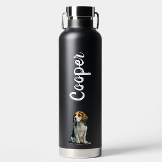 Beagle Dog Custom with Dog's Name Water Bottle