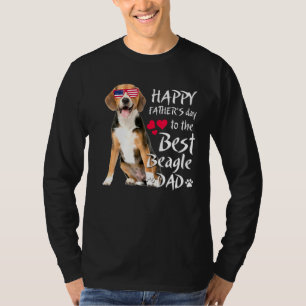 Beagle Dog Cute American Flag The Best Beagle Dad  T-Shirt