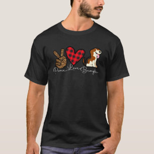 Beagle Dog Cute Peace Love Puppy T-Shirt