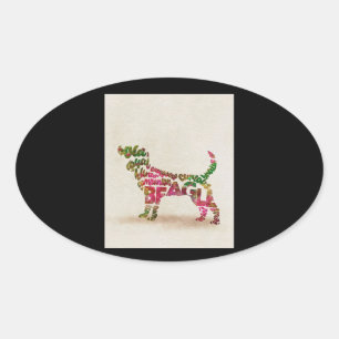 Beagle Dog Cuties Oval Sticker
