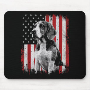 Beagle Dog Dad Mum America 4th of July Patriotic Mouse Pad