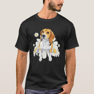 Beagle Dog Daisy Flower Floral Beagle T-Shirt