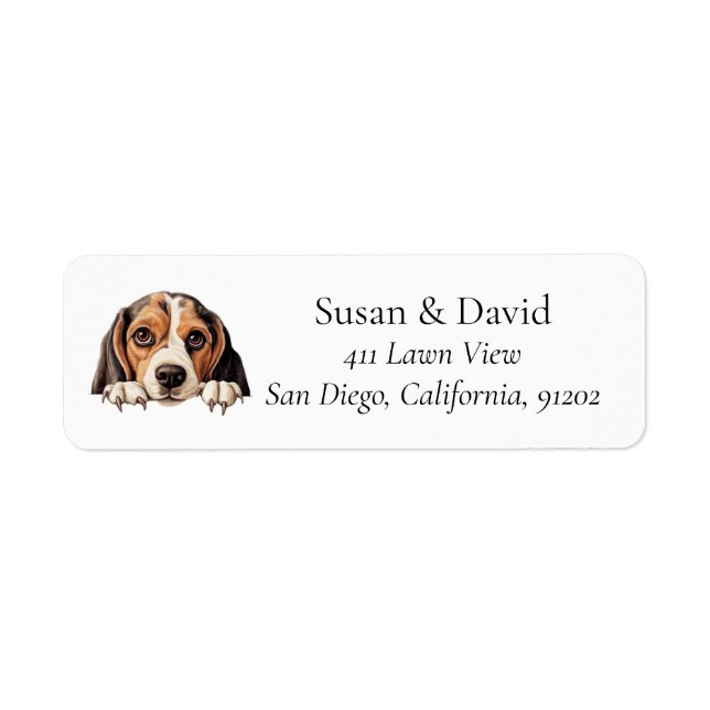 Beagle Dog Dog Breed Pet Lovers Return Address Label (Front)