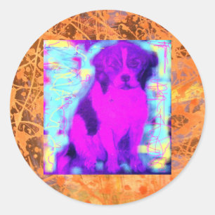 beagle dog drip classic round sticker