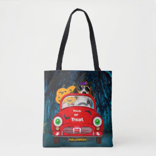 Beagle Dog Driving Car Scary Halloween Tote Bag