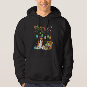 Beagle Dog Ear Easter Eggs Happy Easter Day Hoodie