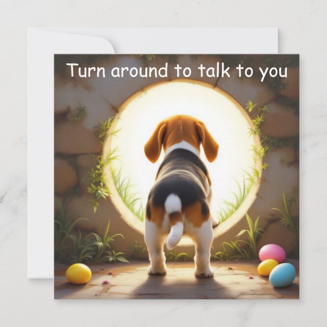 Beagle dog - Easter  Holiday Card (Front)