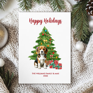 Beagle Dog Family Christmas Holiday Card