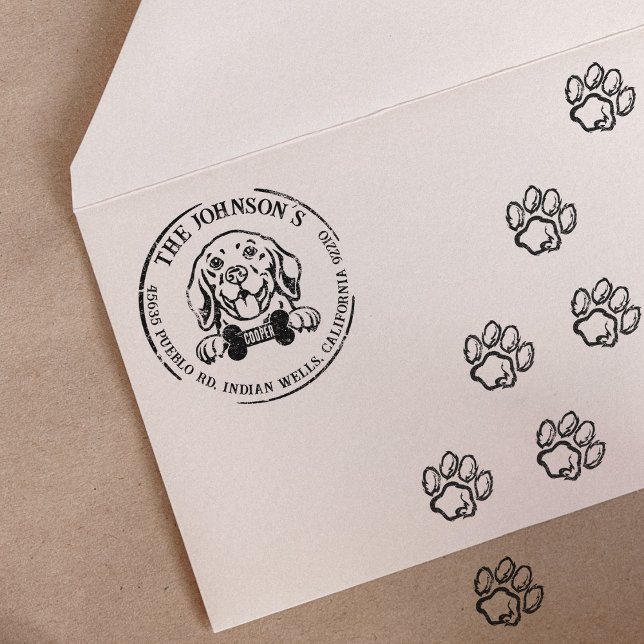 Beagle Dog Family Return Address     Rubber Stamp (Creator Uploaded)