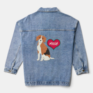 Beagle Dog Felt Look You Personalise the Name Denim Jacket