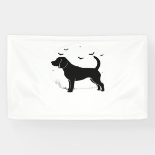 Beagle Dog – Halloween Moon Silhouette Oversized T Banner