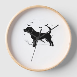 Beagle Dog – Halloween Moon Silhouette Oversized T Clock