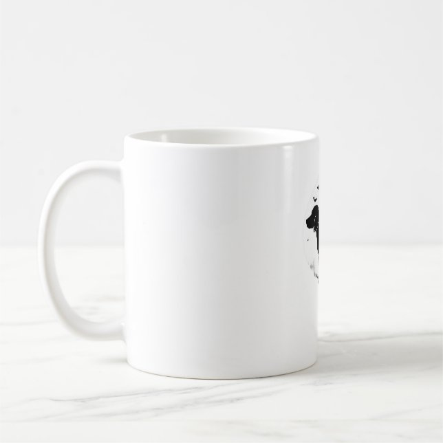Beagle Dog – Halloween Moon Silhouette Oversized T Coffee Mug (Left)