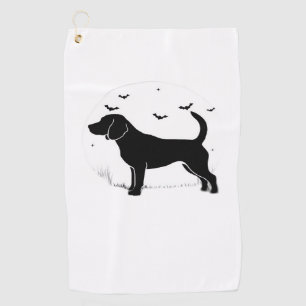 Beagle Dog – Halloween Moon Silhouette Oversized T Golf Towel
