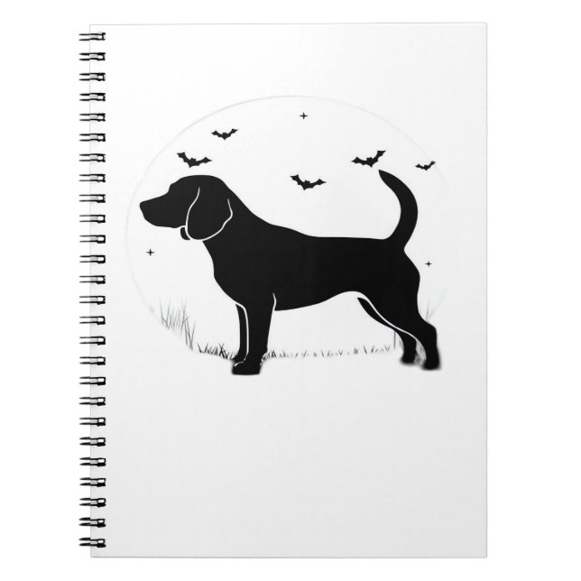 Beagle Dog � Halloween Moon Silhouette Oversized T Notebook (Front)