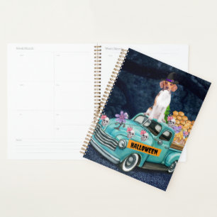 Beagle Dog Halloween Truck Scary Night Planner