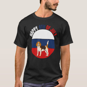 Beagle Dog Happy 4th Of July Retro Vintage Usa Fla T-Shirt