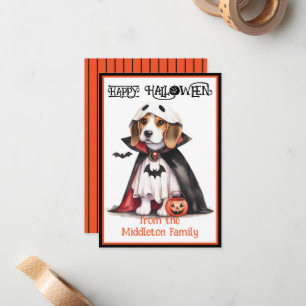 Beagle Dog Happy Halloween Card