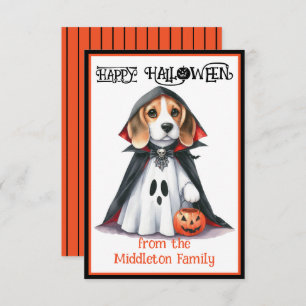 Beagle Dog Happy Halloween Card