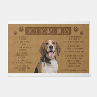 Beagle Dog House Rules, If It Broken, It’s Yours Doormat