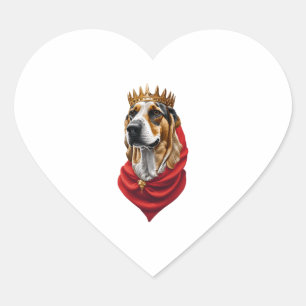 Beagle Dog in a Crown Heart Sticker