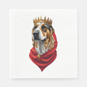 Beagle Dog in a Crown Napkin