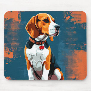 Beagle Dog in Abstract Background Mouse Pad