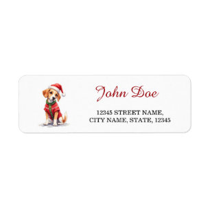 Beagle Dog in Christmas Sweater Return Address Return Address Label