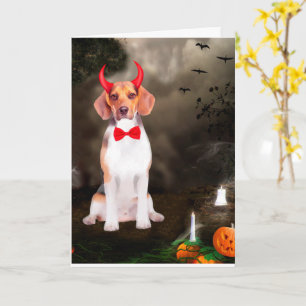 Beagle Dog in Halloween Costume  Card