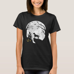 Beagle Dog in The Moon Halloween Costume men women T-Shirt