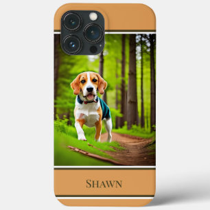 Beagle Dog in Woods Rustic iPhone 13 Pro Max Case