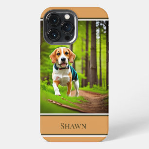 Beagle Dog in Woods Rustic iPhone 13 Pro Max Case