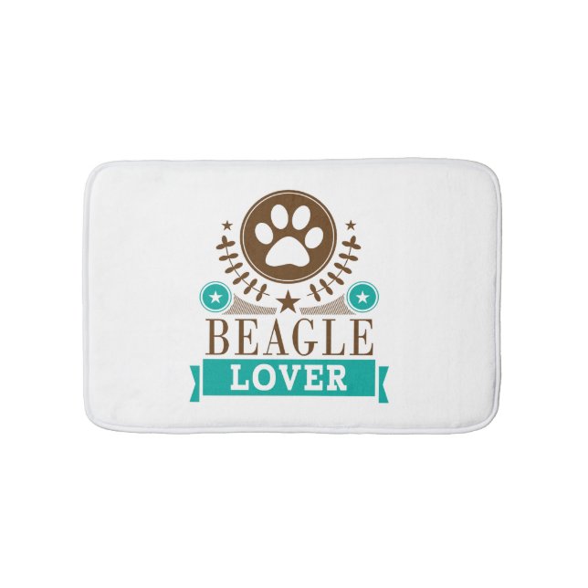Beagle Dog Lover Bath Mat (Front)