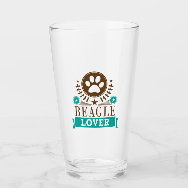 Beagle Dog Lover Glass (Front)